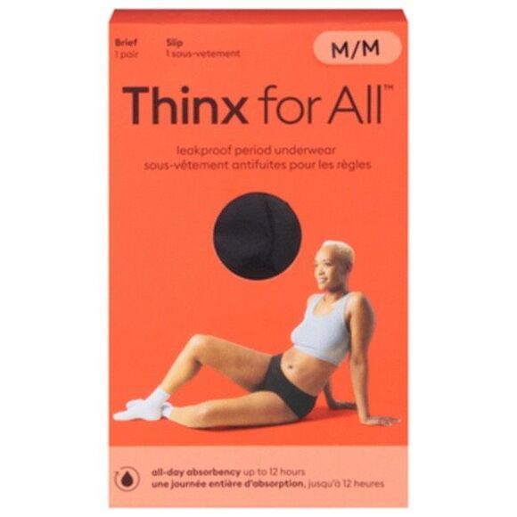 Thinx for all Reusable Leakproof Period  black womens  medium briefs BNIB - Picture 4 of 5